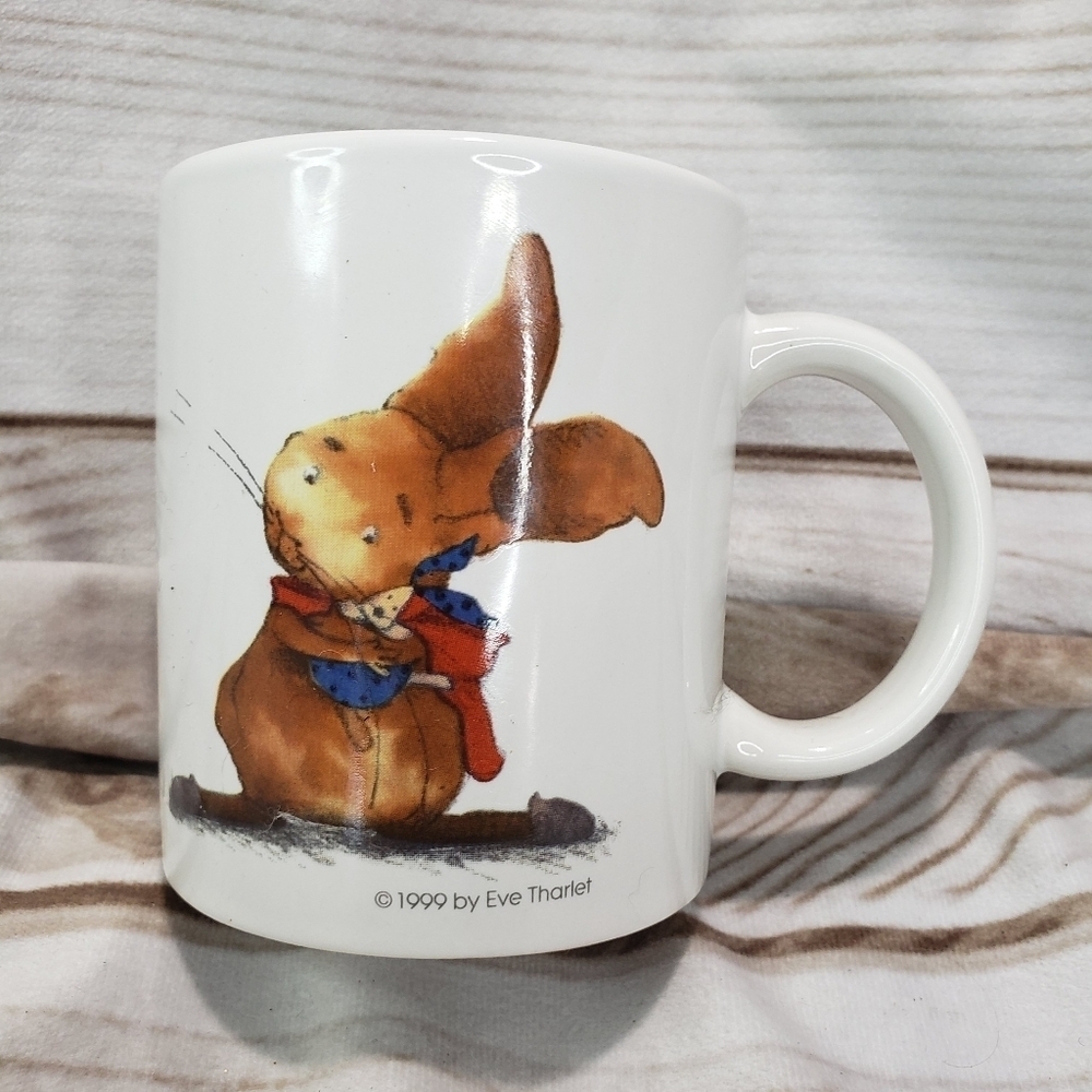 Davy Bunny Rabbit Eve Tharlet Coffee Mug Vintage Mouse Nicky 3.75 Inch 1999